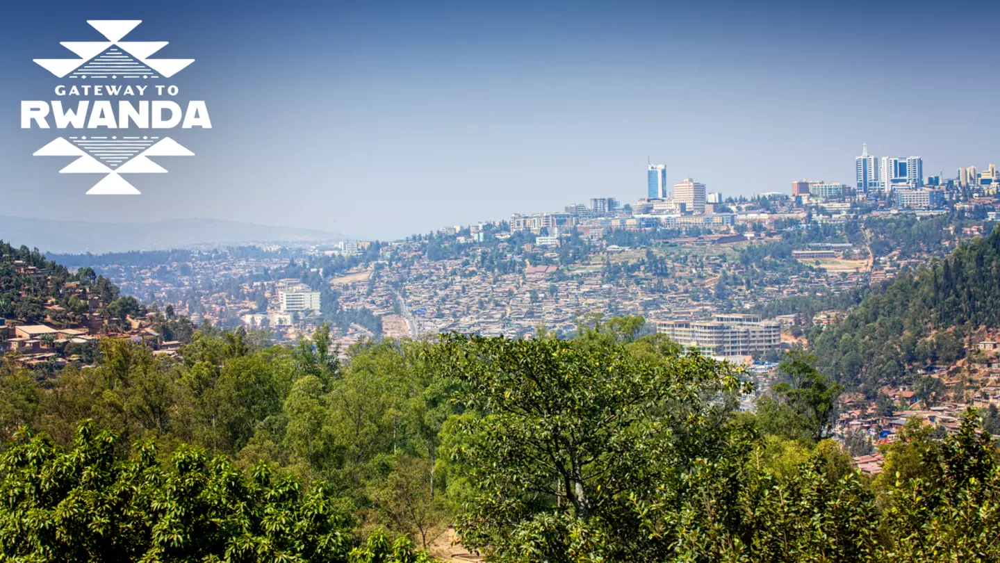 The rolling landscape of Kigali, Rwanda is an unmissable characteristic of the city, responsible for the incredible views you can find almost anywhere © Image via Getty Images; Illustration by Dustin Johnson / Lonely Planet