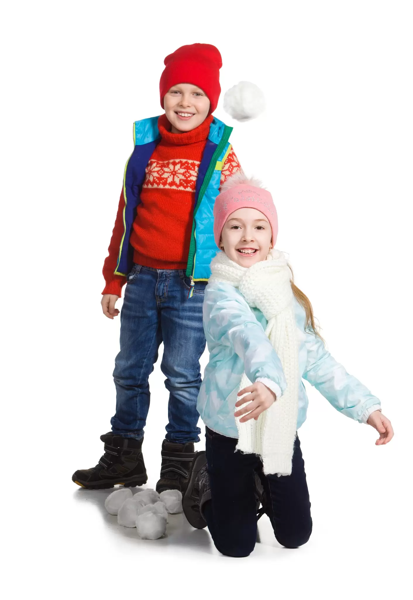 Friends throwing snow