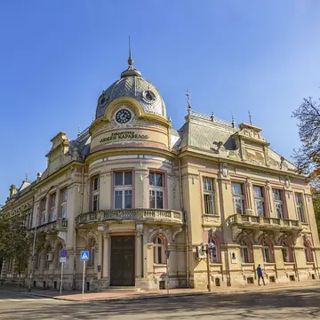 Ruse, Bulgaria - October 21, 2017: Old city library "Luben Karavelov" in Ruse, Bulgaria