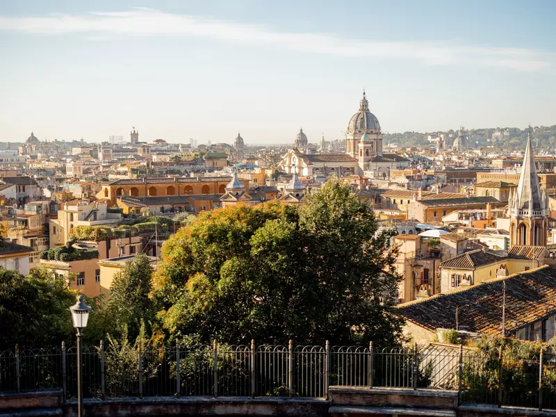 Cityscape of Rome city on a sunny morning. Top view from Borghese park. Skyline of italian city, License Type: media, Download Time: 2026-01-09T16:48:43.000Z, User: rhylton_redventures, Editorial: false, purchase_order: 65050 - Digital Destinations and Articles, job: Lonely Planet, client: wip, other: Rhianydd Hylton