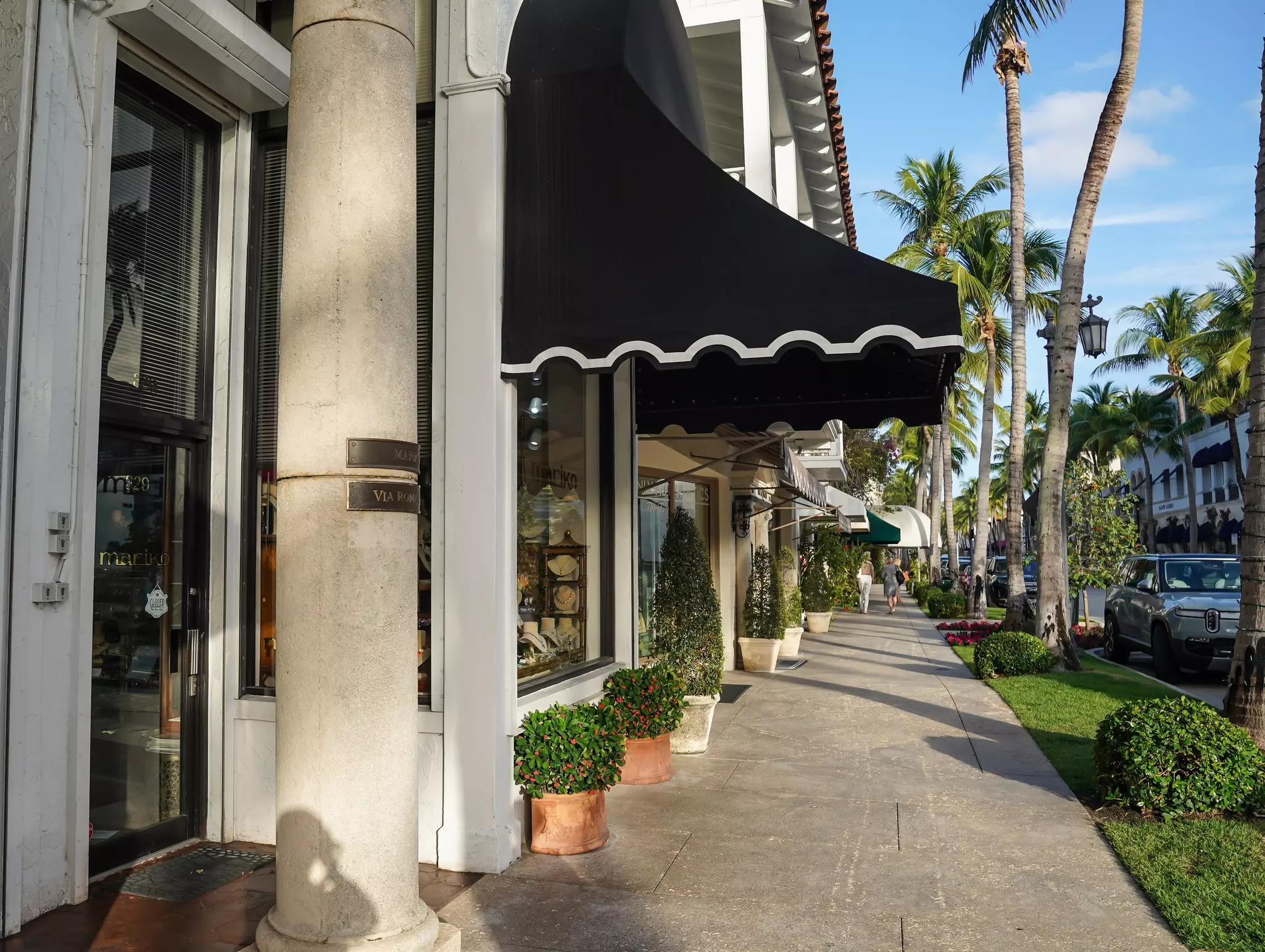 Worth Avenue in Palm Beach, Florida. Worth Avenue is an upscale shopping and dining district