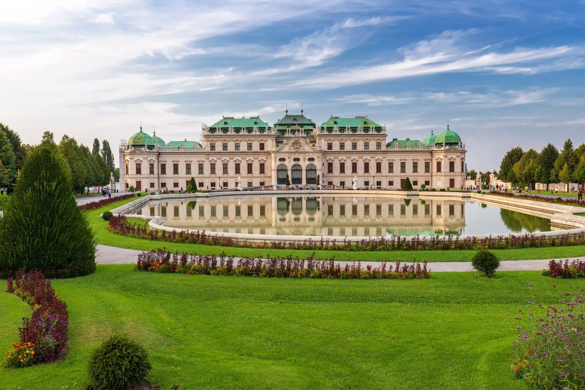 The elegant grounds of Schloss Belvedere in Vienna, Austria. 