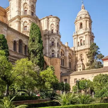 View of the Catedral de la Encarnación de Málaga in Spain.