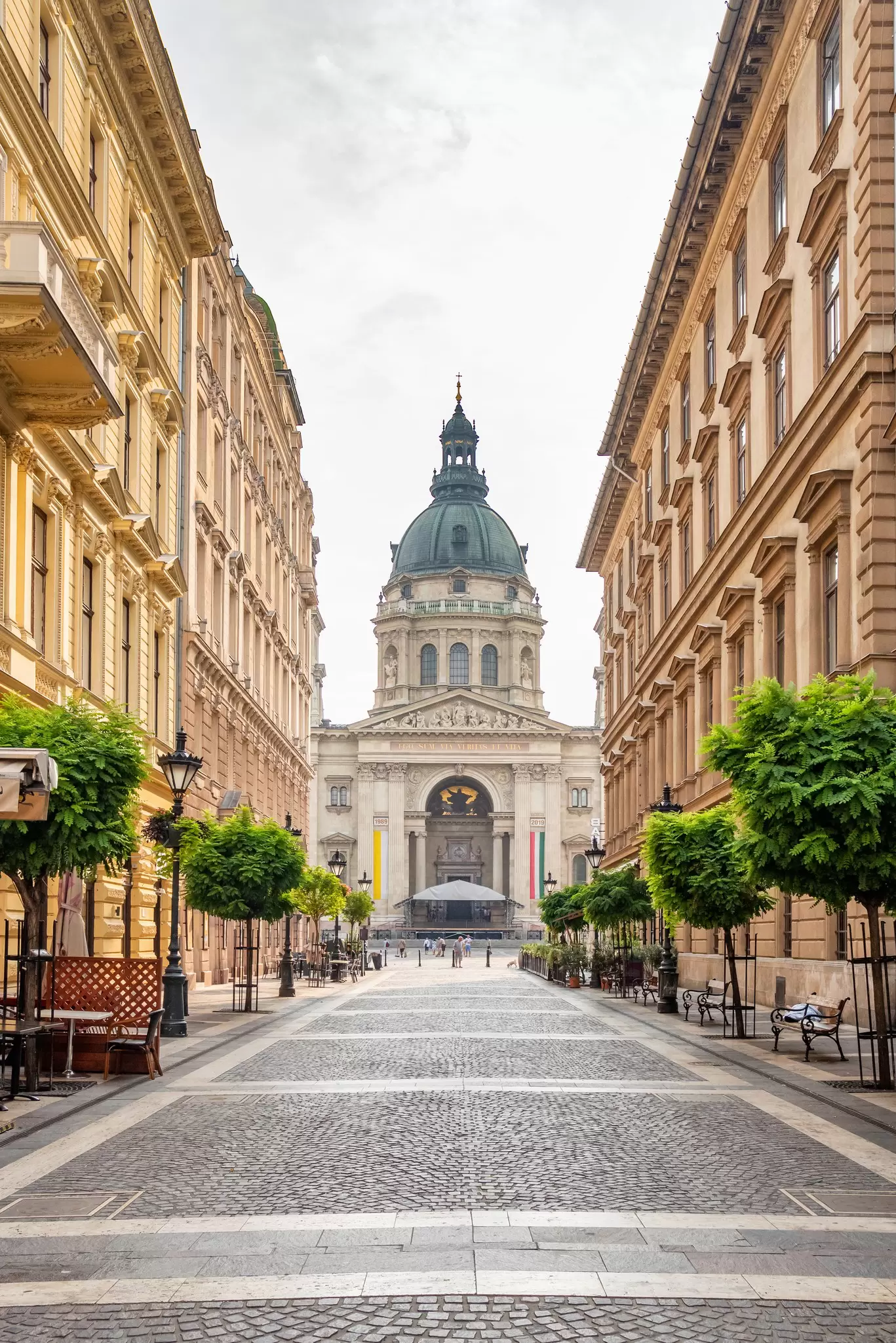 View of the Basilica of St. Stephen in Budapest, Hungary.